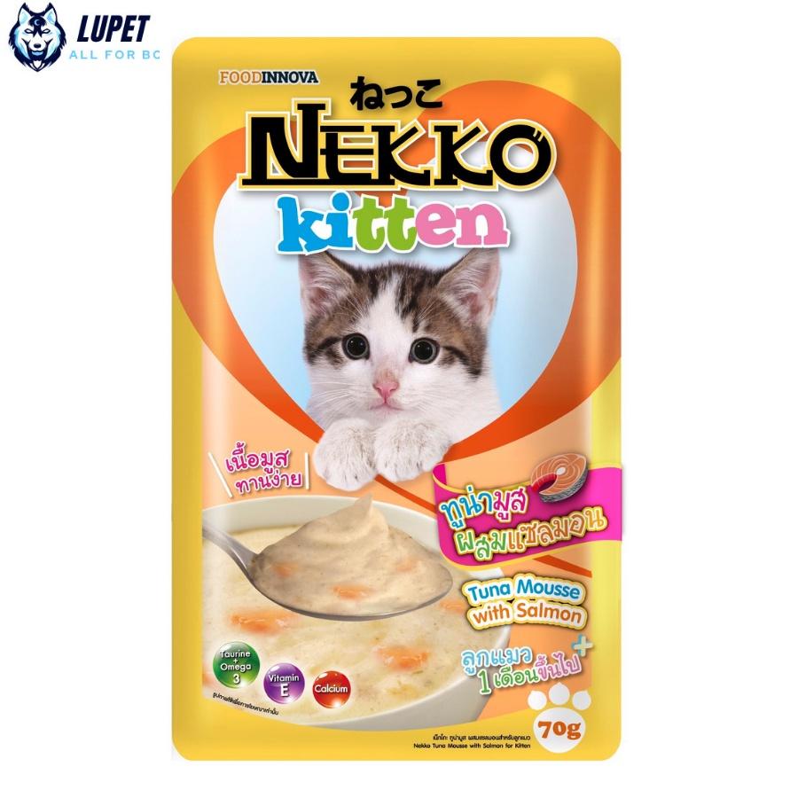 Combo 10 gói pate mèo con Nekko Kitten 70g các vị