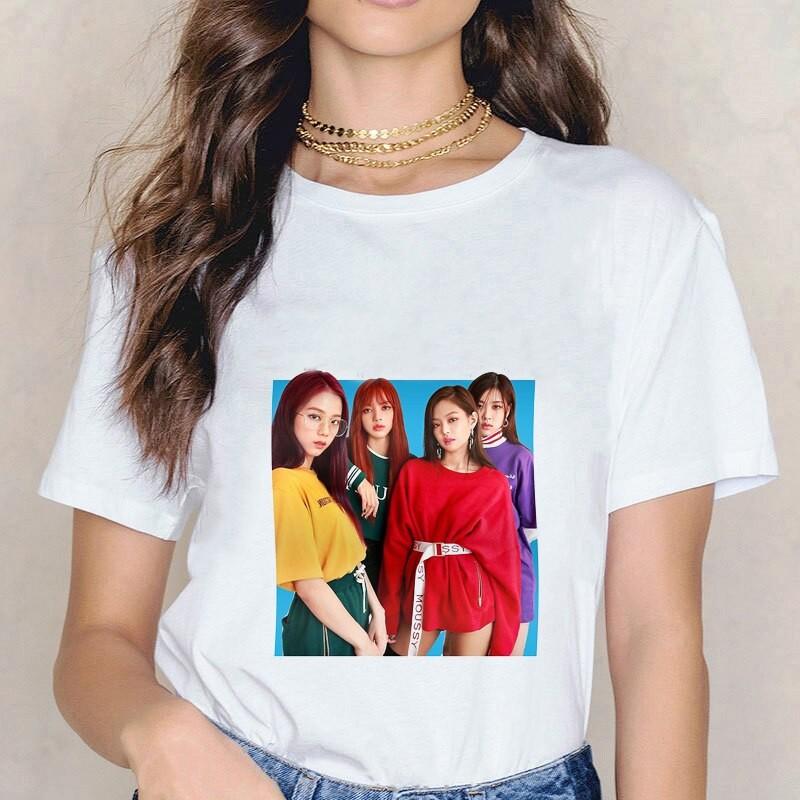 Áo in hình nhóm nhạc Black Pink áo phông ngắn tay