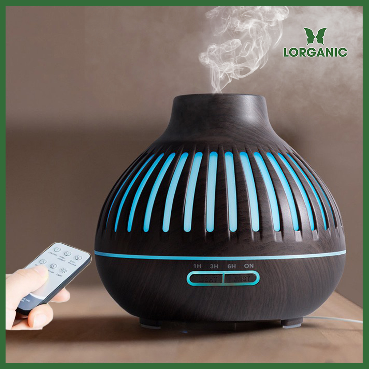 Máy khuếch tán/ máy xông tinh dầu Lorganic hình Núi Lửa Sọc - Lưới FX2078/ Công nghệ hiện đại