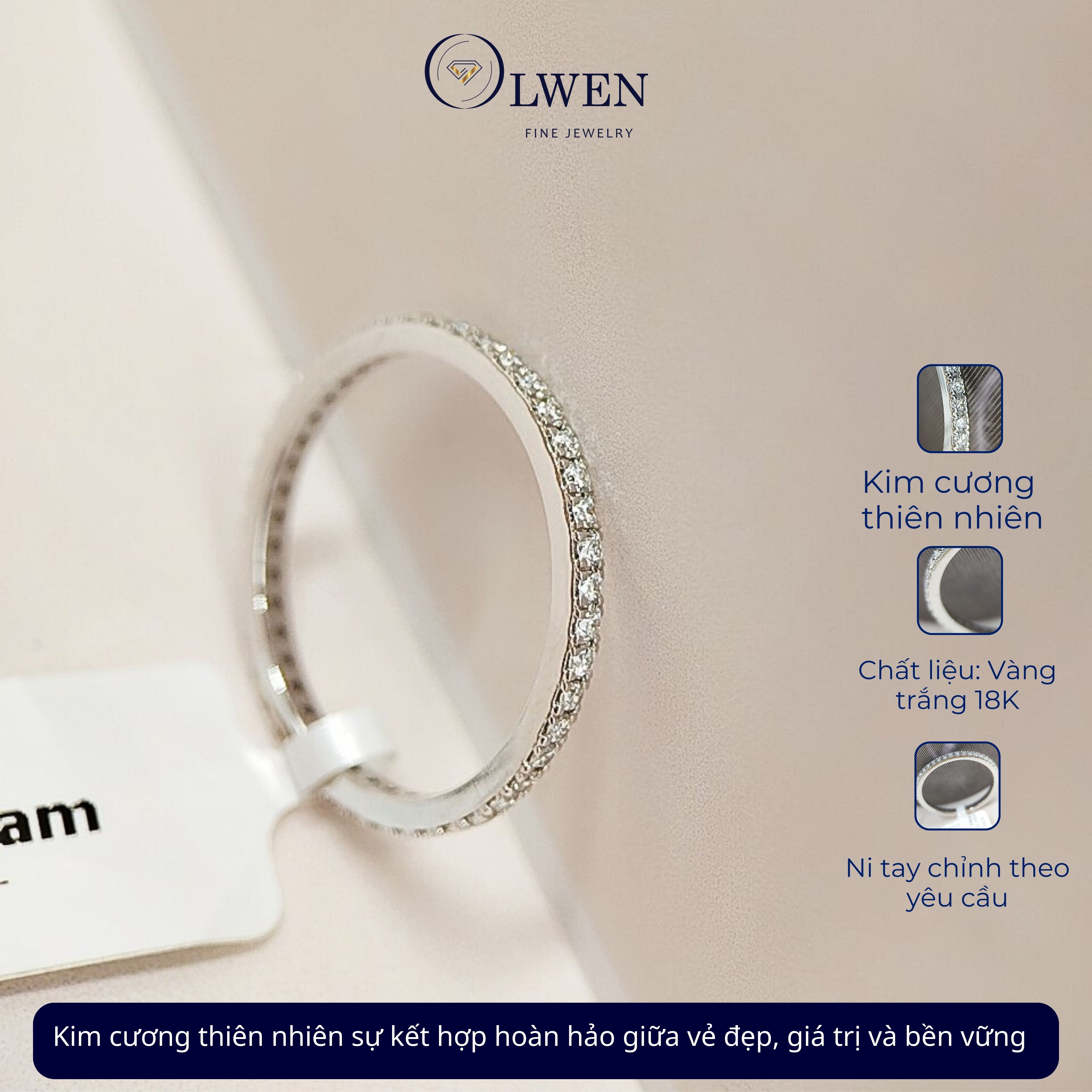 Nhẫn Kim Cương HK 18K HK Olwen HA-R000044