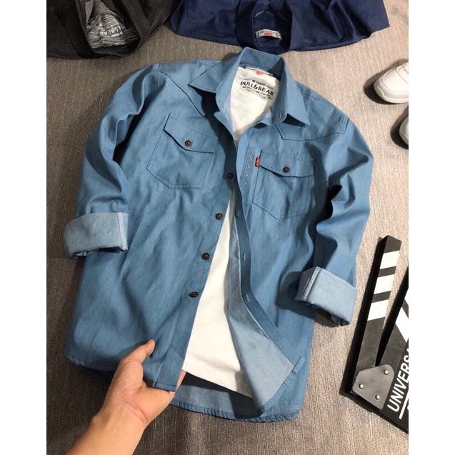 Áo sơ mi nam dài tay cao cấp giả jeans cực đẹp