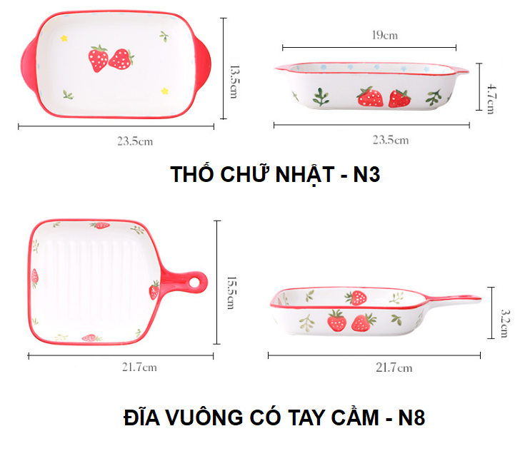 Set dâu tây 8 món đỏ rực rỡ cho giáng sinh ấm áp