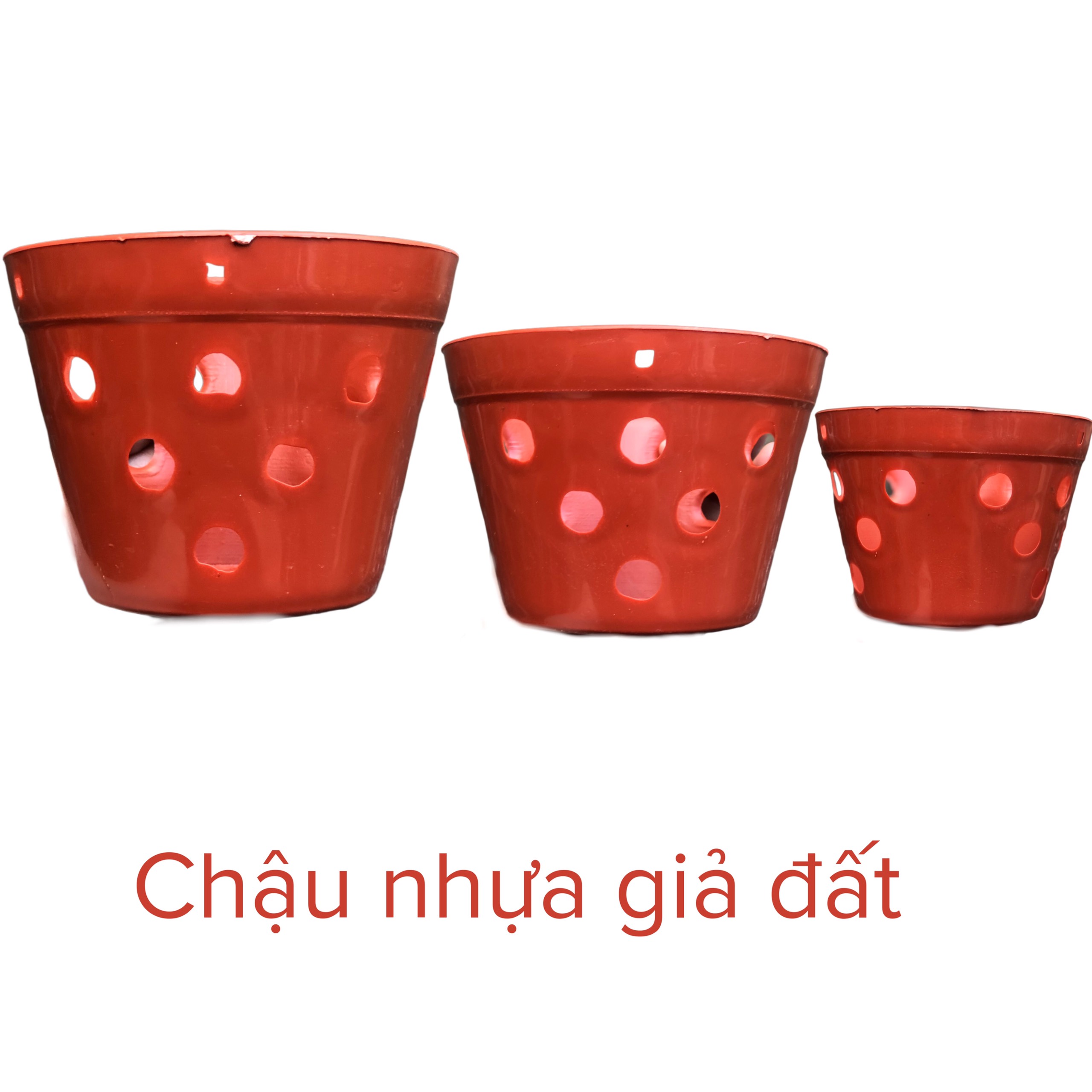 Chậu Nhựa Giả Đất Nung Trồng Hoa Lan, Cây Cảnh- F17
