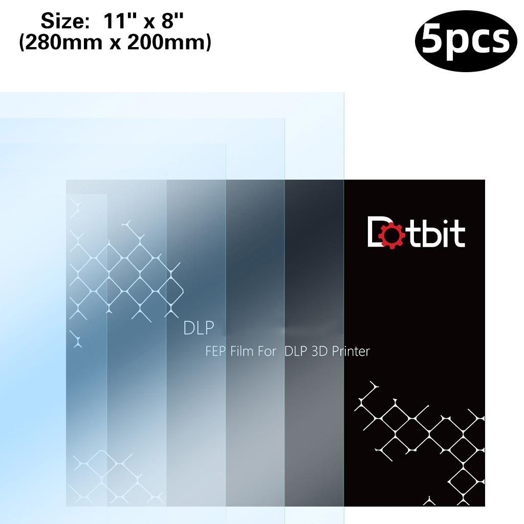 5 Pieces FEP Film 280 x 200 mm High Transmittance Strength, Thickness 0.1mm Compatible with UV DLP 3D Printer