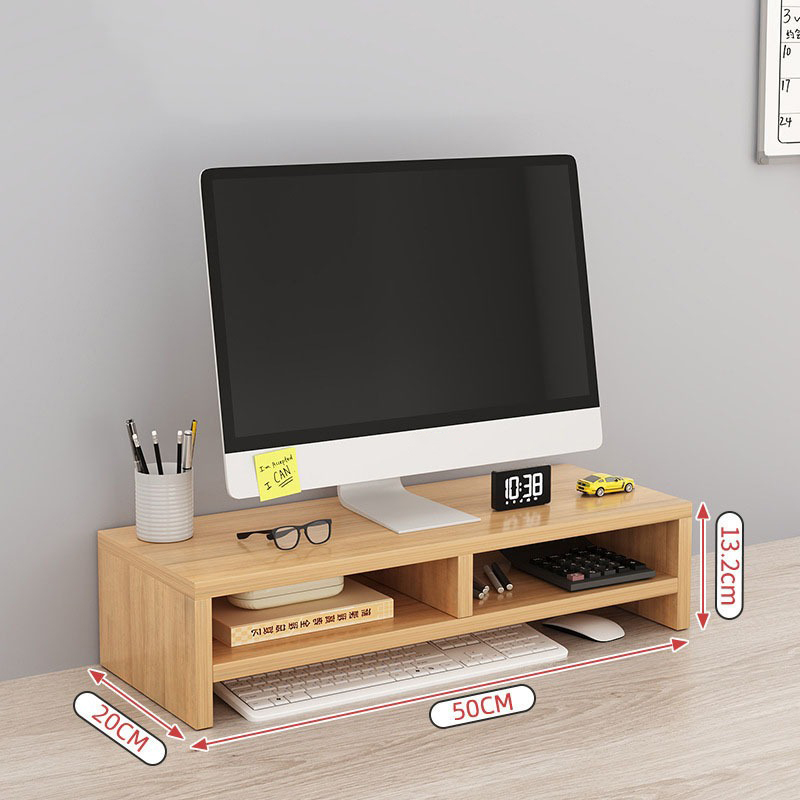 Kệ Gỗ Để Màn Hình Máy Tính 2 Tầng Đa Năng Kết Hợp Để Sách, Bàn Phím Và Chuột Gỗ MDF Chống Thấm Cao Cấp