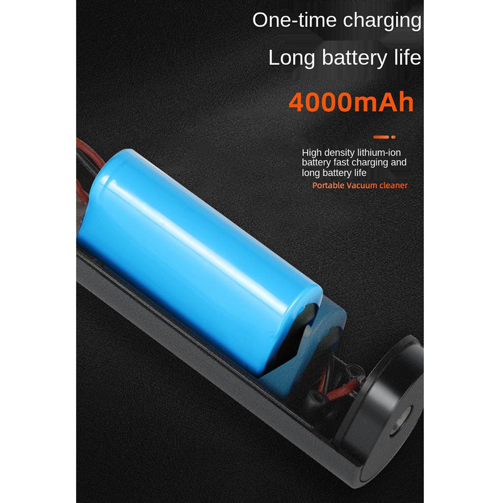 Hand Held Car Vacuum Cleaner Strong Suction Vacuum Duster USB Charging Gray