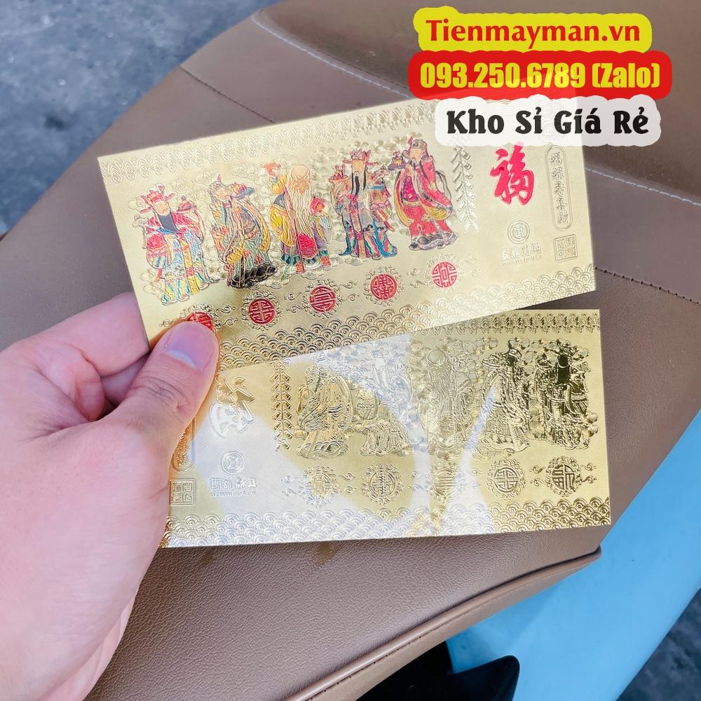 Tờ Ngũ Phúc Lâm Môn Phong Thủy May Mắn Chiêu Tài Lộc-Chất Liệu Plastic Mạ Vàng