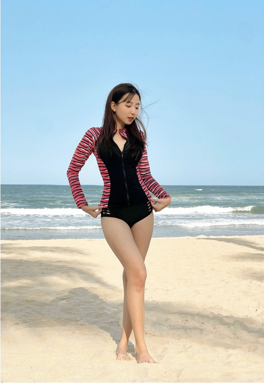 Quần bơi Nữ BIKINI PASSPORT kiểu lưng cao đan dây phối cách điệu 2 bên- màu Đen - BS237_BL