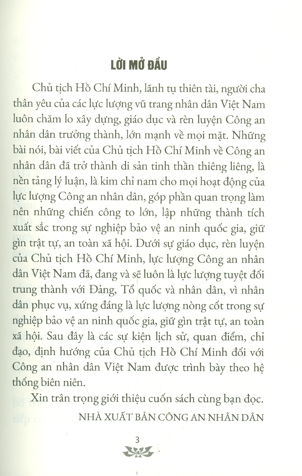 Biên Niên Sự Kiện Chủ Tịch Hồ Chí Minh Với Công An Nhân Dân