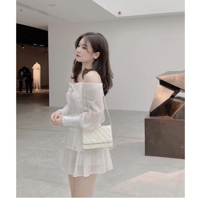 SET ÁO BẸT VAI+ CHÂN VÁY TẦNG