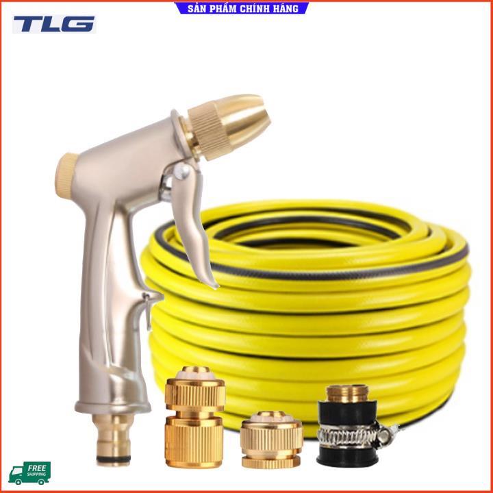 Rửa xe tưới cây Bộ dây và vòi xịt tăng áp lực nước 300% loại 30m cút đồng,nối đồng 206701-1