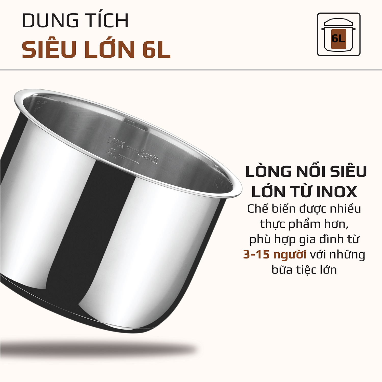 Nồi Áp Suất Điện Đa Năng OLIVO PC60 16 Chức Năng - Dung Tích 6L - Công Suất 1000W - Thương Hiệu Mỹ