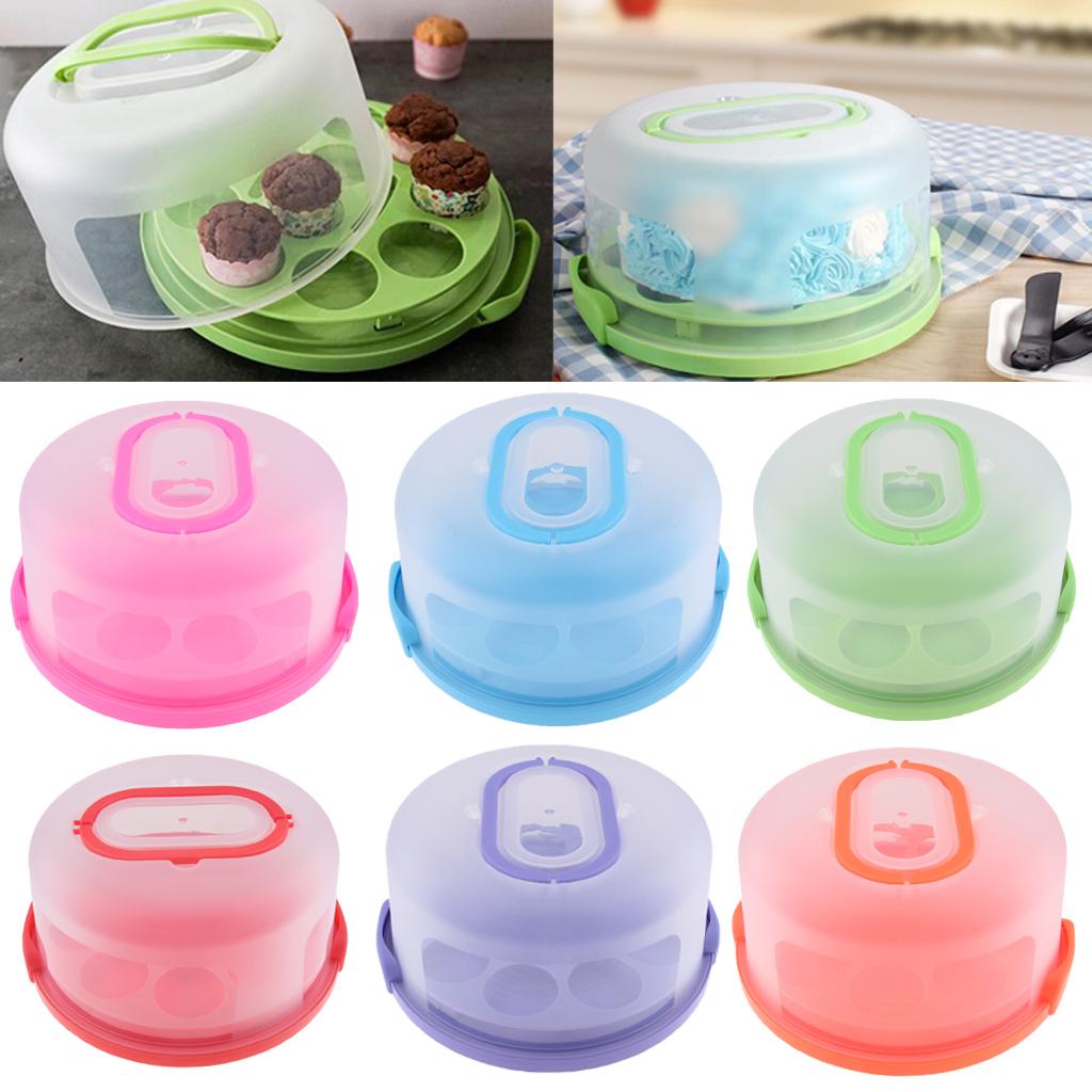 Portable Cake Cupcake Carrier Latching Cake Server Plastic Storage Box Tray