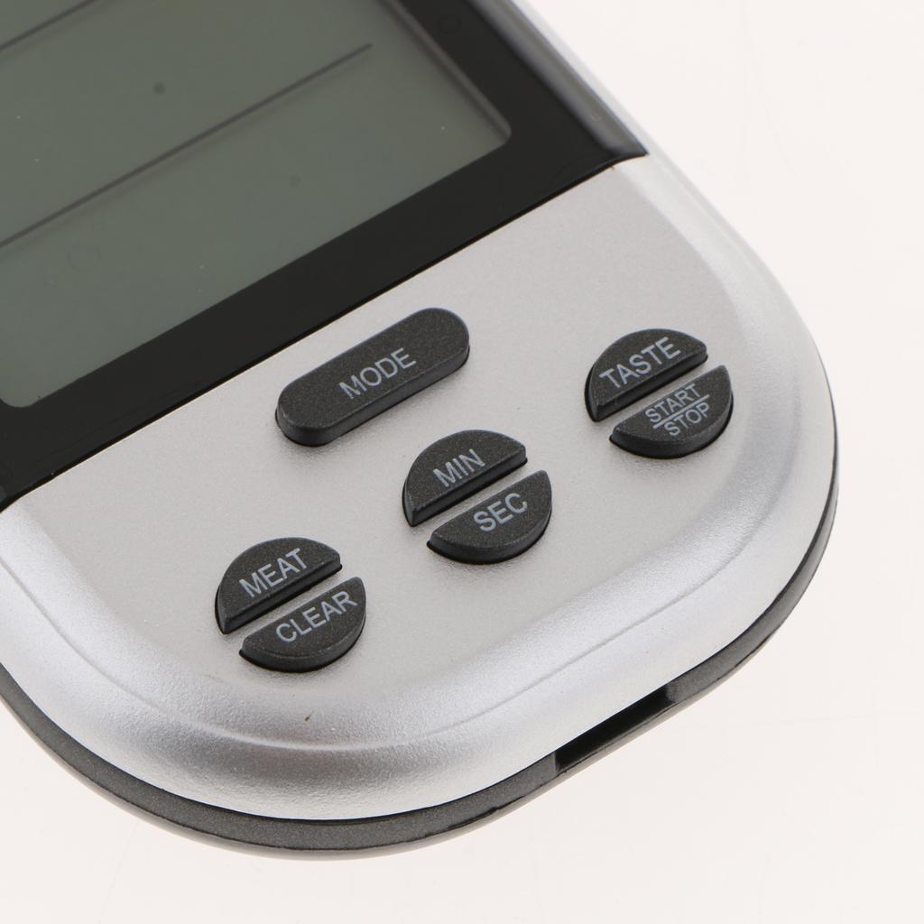 Oven & BBQ Wireless Digital Meat Cooking Thermometer and Timer with 2 Stainless Steel Probes for Cooking meats to perfection