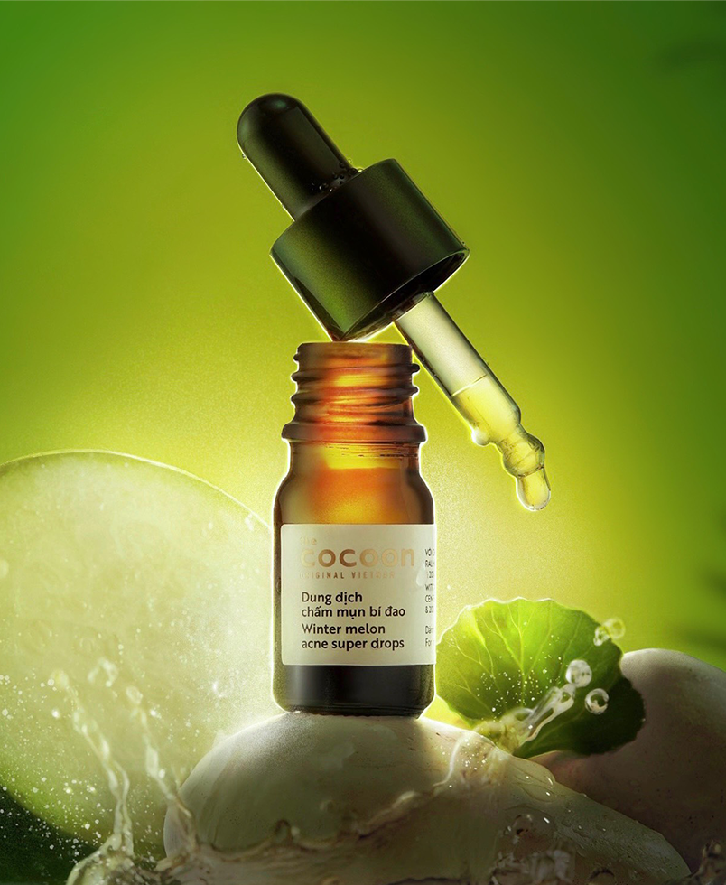 Dung dịch chấm mụn bí đao Cocoon 5ml giảm sưng to, diụ nốt mụn thuần chay