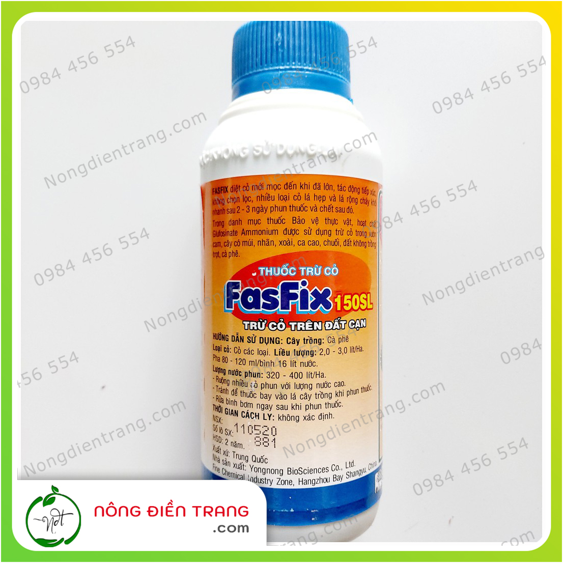 Diệt cỏ FASFIX 150SL - Chai 1 Lít - T.huốc trừ các loại cỏ trên cạn, trừ cỏ không chọn lọc – Diệt cỏ tận gốc, nhanh chóng VTNN Nông Điền Trang