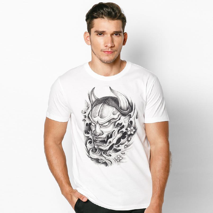 Áo thun nam in hình tattoo Nhật Bản Kabuki cotton mtt254