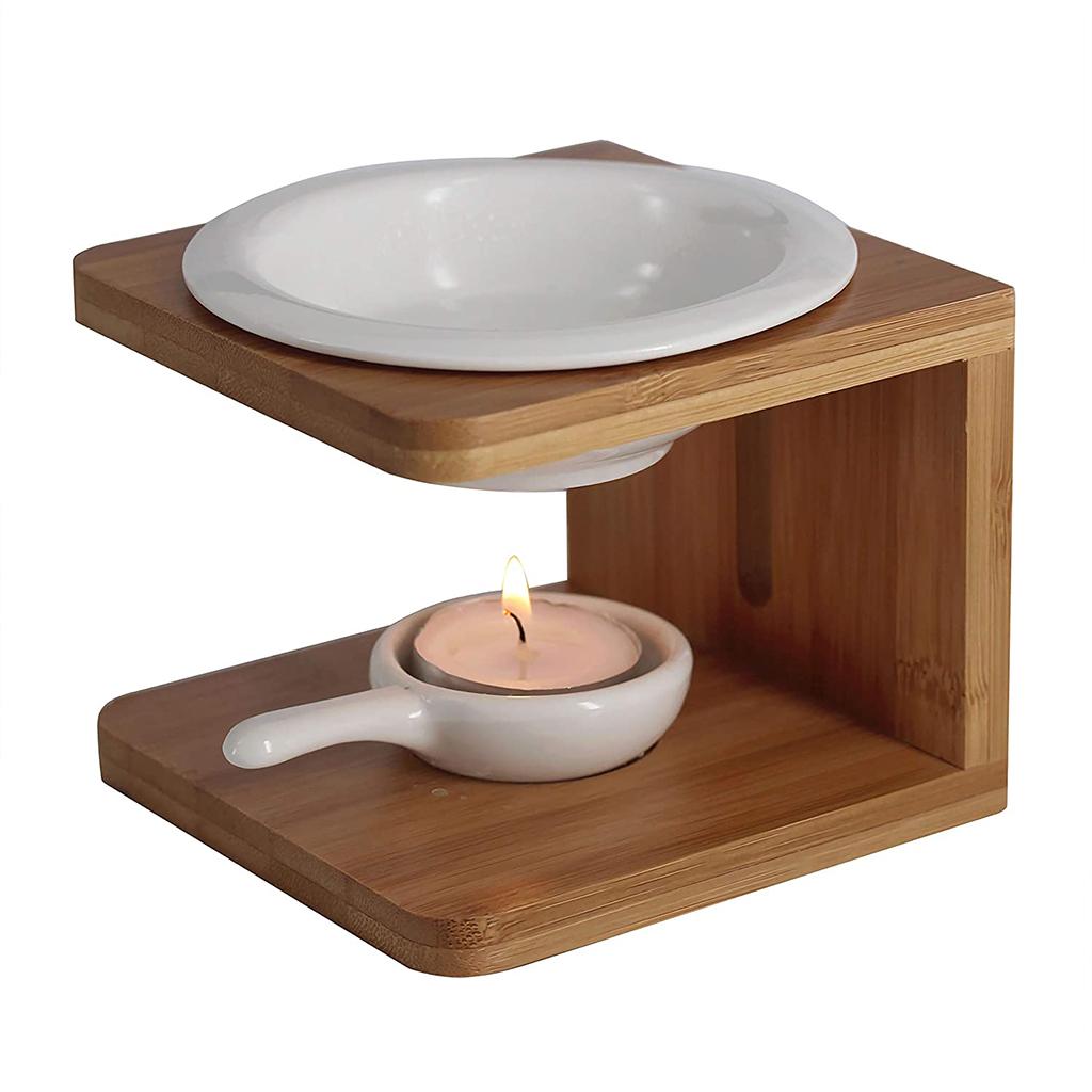 Wooden Tealight Candle Holder Aroma Essential Oil Burner