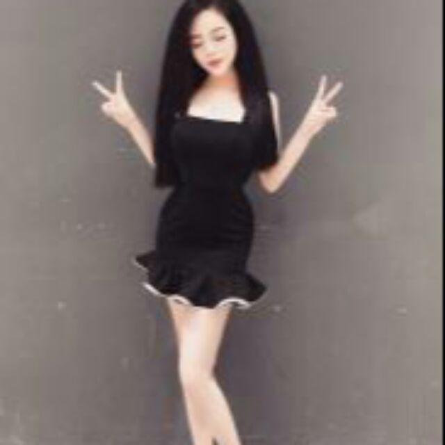 Đầm body 2 dây xòe đuôi cá