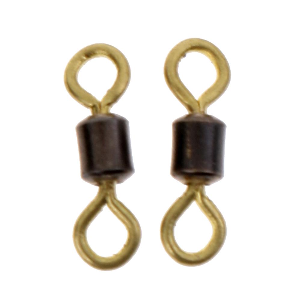 50x Double Color Fishing Rolling Swivel Brass Fishing Tackle Accessories 12#