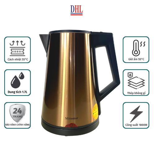 Ấm siêu tốc inox 3 lớp Mitomo ST-631 - Hàng chính hãng