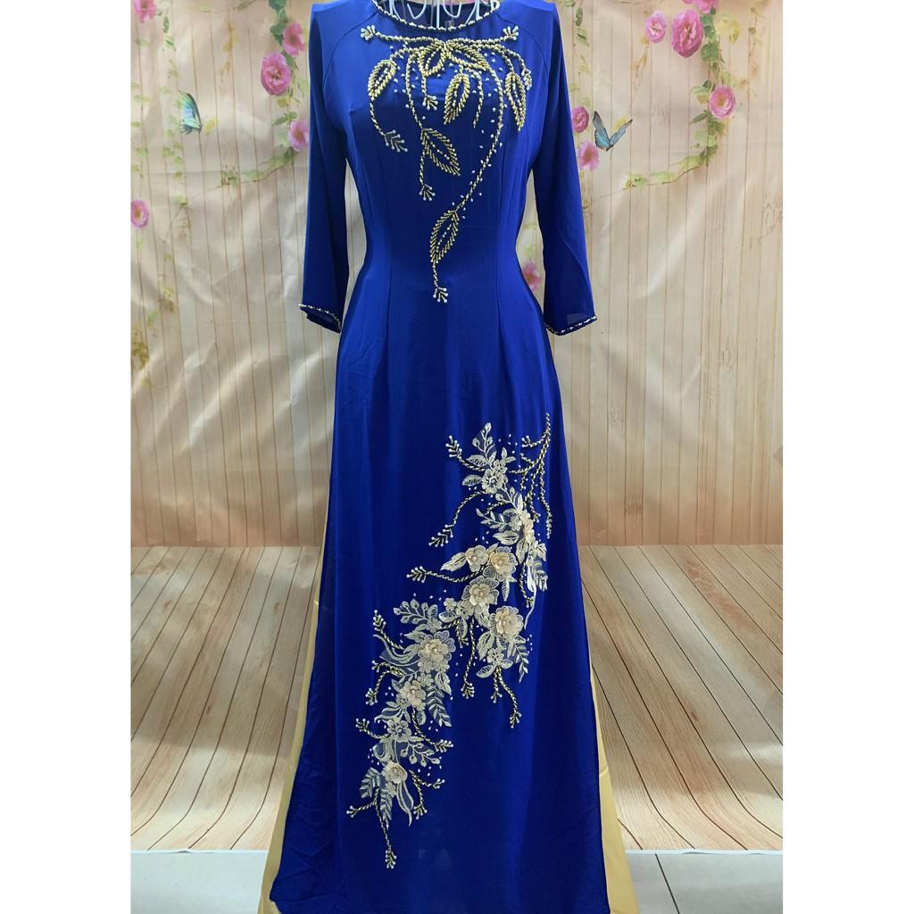 ÁO DÀI CHO MẸ-ÁO DÀI DỰ TIỆC-XANH BÍCH - đủ size - ảnh thật 100%