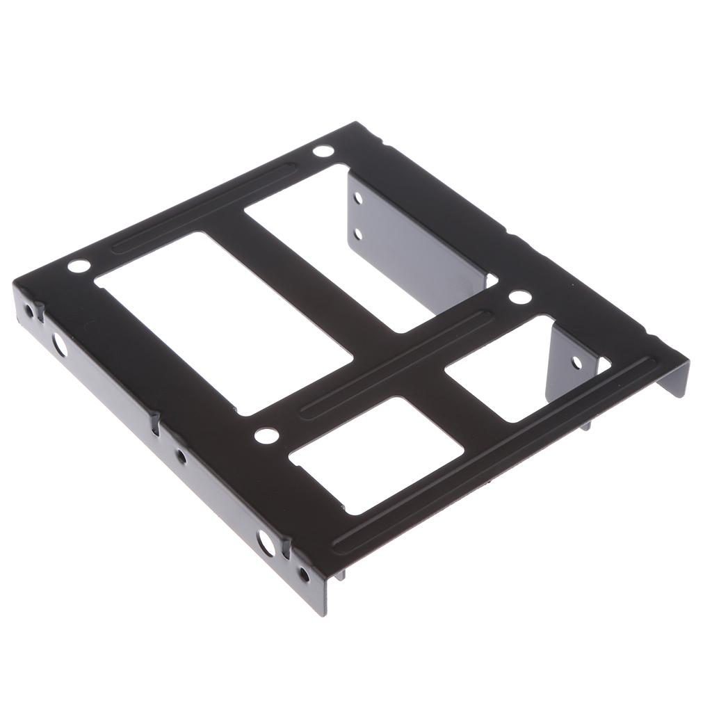 Dual 2.5'' to 3.5 Mounting Adapter Bracket Dual SSD Dock Holder Tray Metal