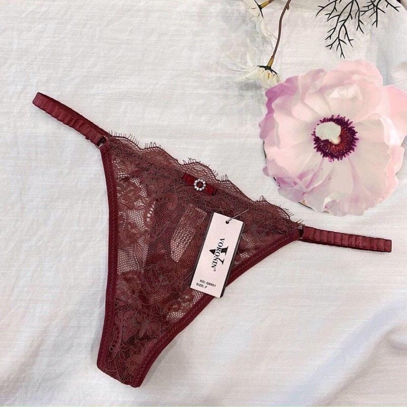 Quần Lót Nữ Ren Lọt Khe Sexy Chun Hông Gợi Cảm Ôm Dáng Tạo Đường Cong Quyến Rũ 8001