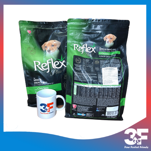 Thức ăn hạt chó Reflex Plus Mini &amp;amp; Breeds Vị Gà Cho Chó Con Bao 3KG - Bao Bì Chính Hãng