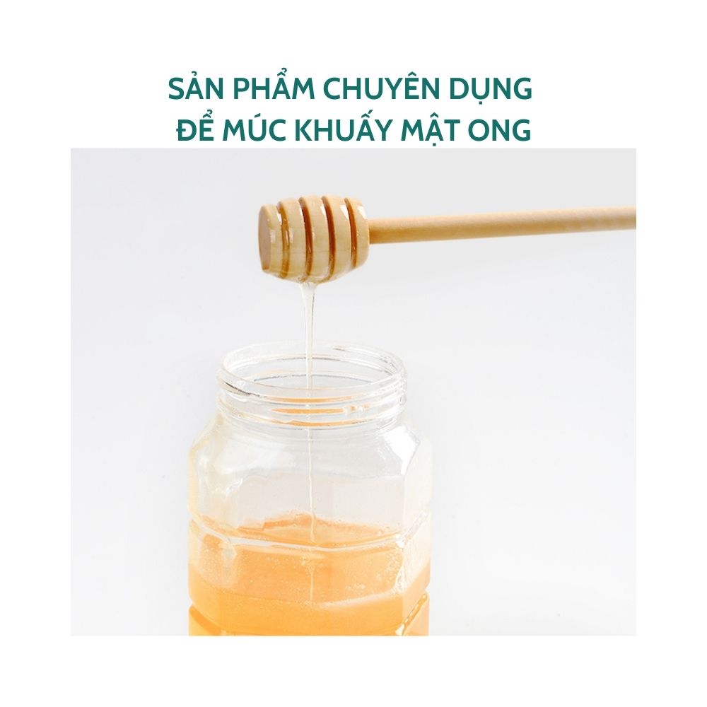 [Nhiều mẫu] Set 2 cây lấy mật ong bằng gỗ cán dài, muỗng khuấy thìa gỗ múc mật ong chuyên dụng