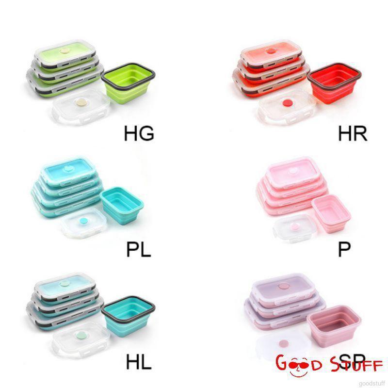 Bộ hộp đựng đồ bằng silicon xếp gọn tiện lợi