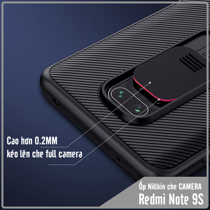Ốp lưng cho Xiaomi Redmi Note 9S - Redmi Note 9 Pro Nillkin CamShield che camera - Hàng Nhập Khẩu
