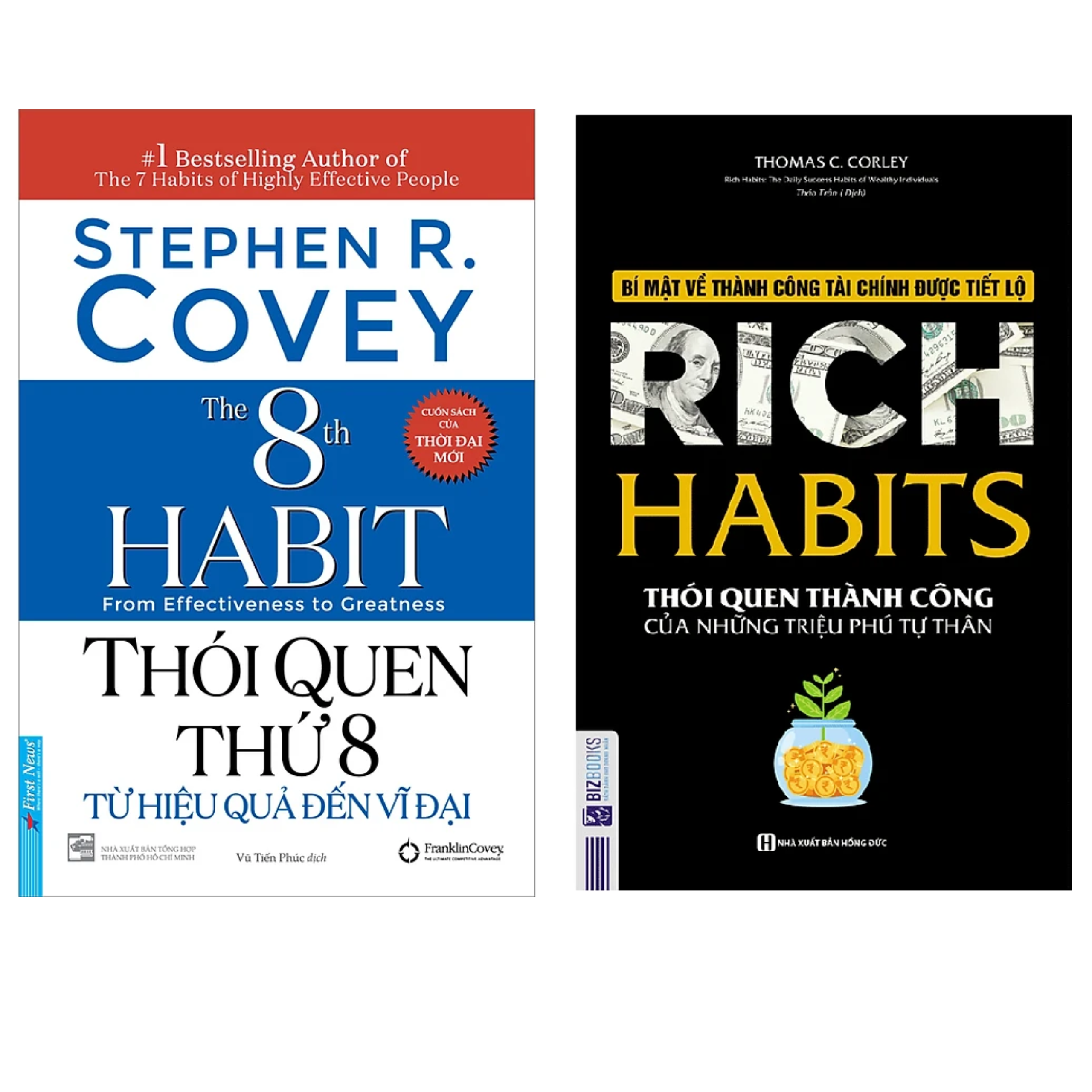 Combo 2Q: Thói Quen Thứ 8 - Từ Hiệu Quả Đến Vĩ Đại + Rich Habits - Thói Quen Thành Công Của Những Triệu Phú Tự Thân