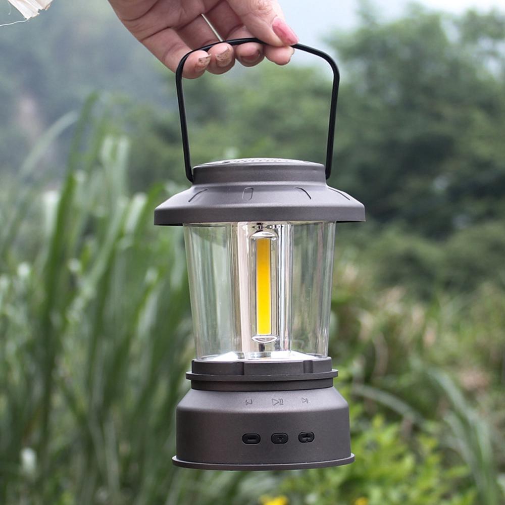 Portable Outdoor Retro Lantern Camping BT Speaker Light Tent Lamp USB Rechargeable Night Handhel Emergency Light