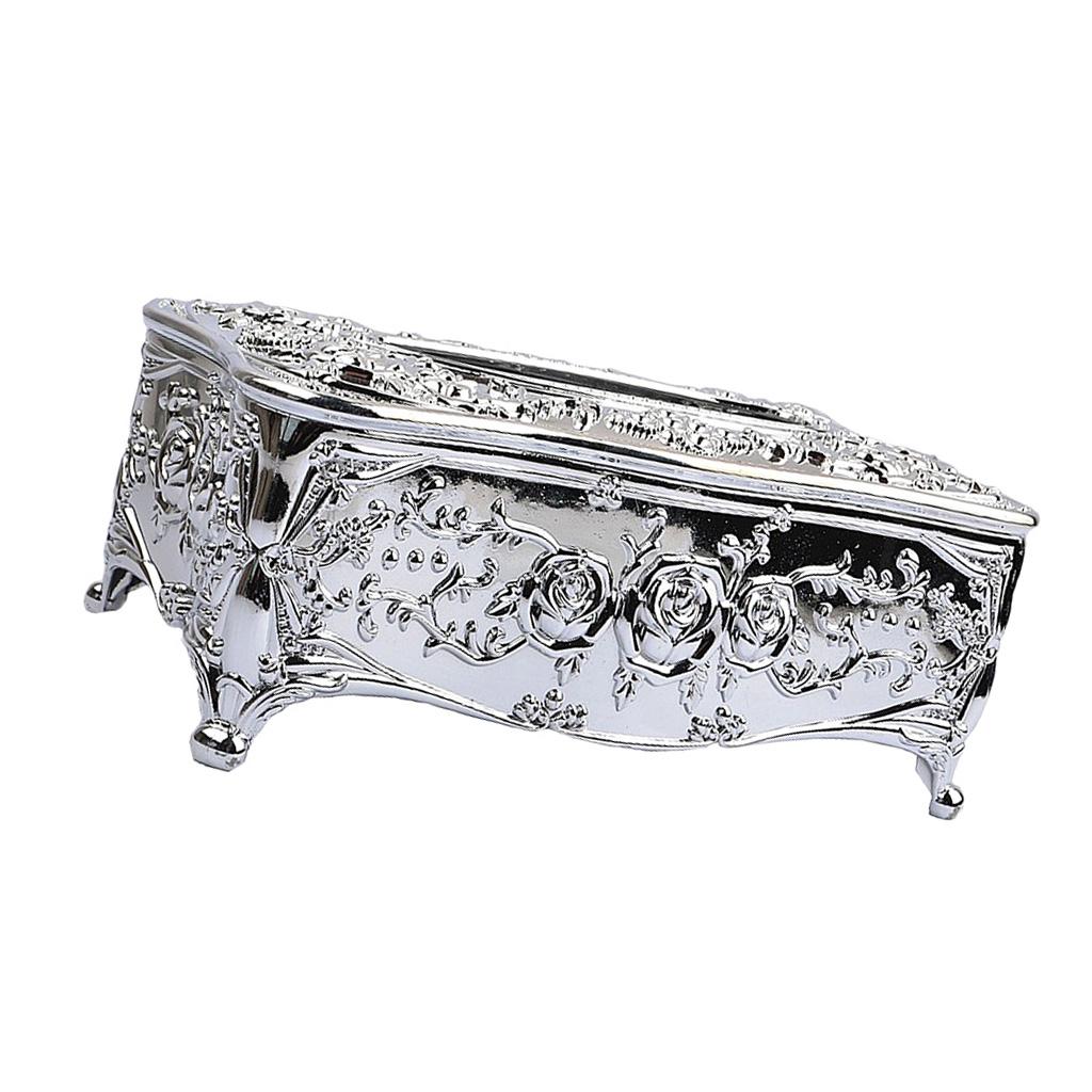 2pcs European Style Tissue Box Cover Living Room Car Tissue Holder Cover-Silver