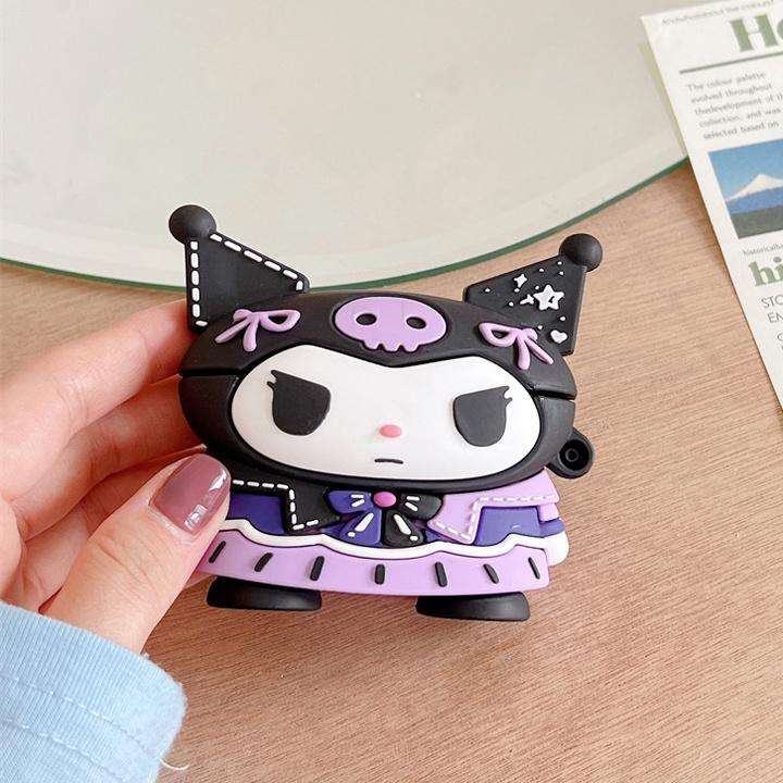 Bao Case cho Airpods 1/2/3/Pro KUROMI Cute Xỉu, Ốp Airpods 1/2/3/Pro Chất -  Mã TZAP314