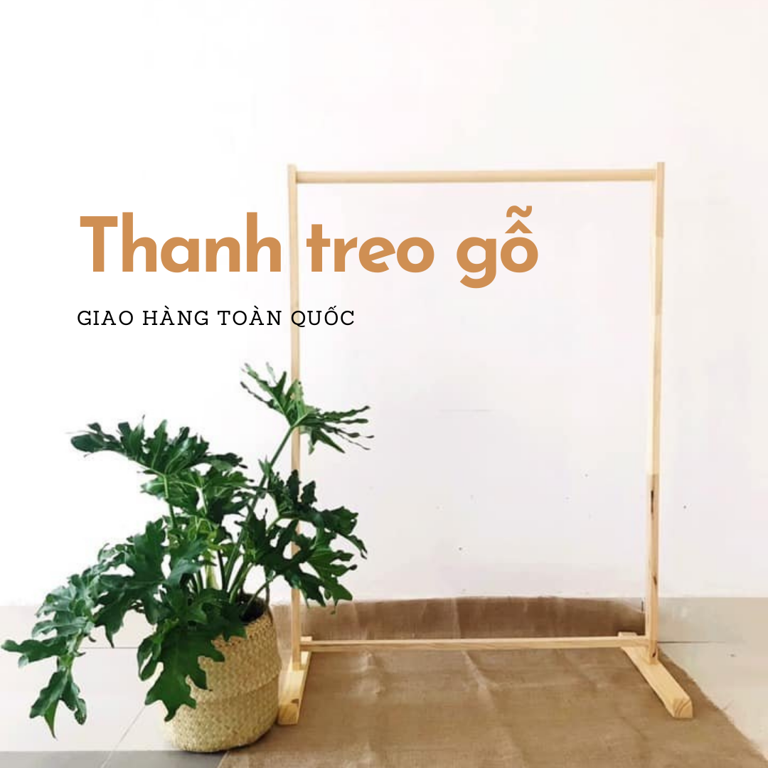 Kệ thanh treo, Sào treo quần áo gỗ phong cách Hàn Quốc