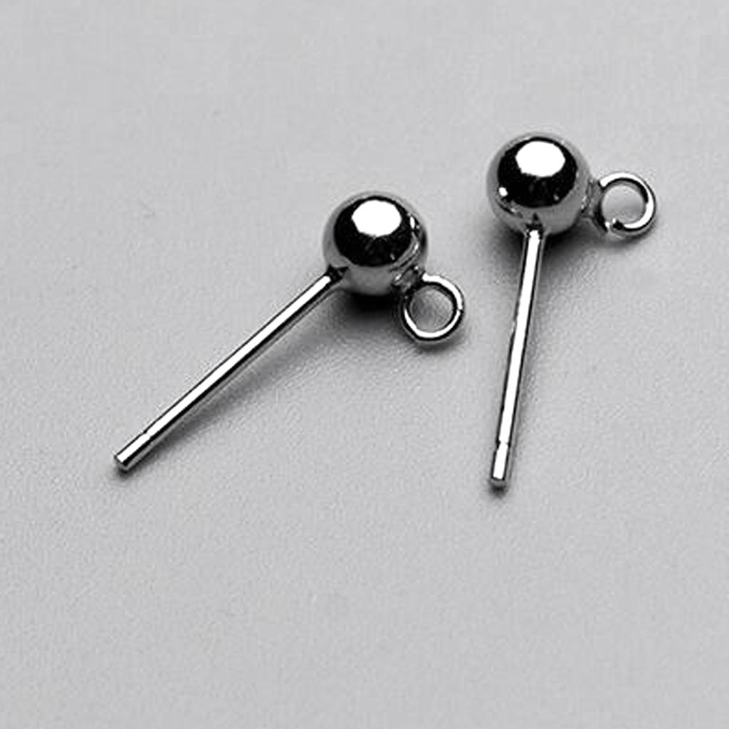 32pcs Ball Stud Posts Backs Pin Post Studs Earrings DIY Jewelry Making Findings
