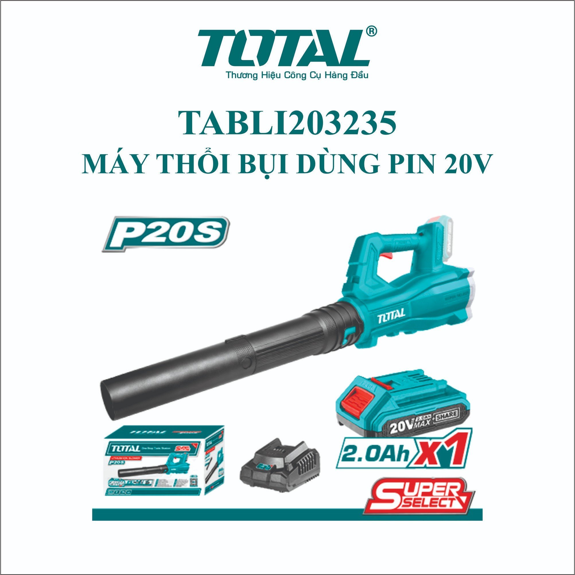 Máy thổi bụi  dùng pin  Lithium 20V TOTAL
