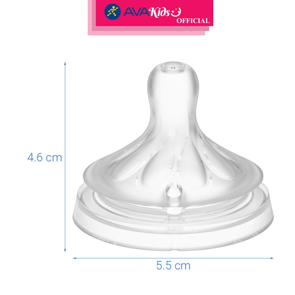 Bộ 2 núm ti Philips Avent SCY964/02 cổ rộng size 4 (3 - 6 tháng) - Hàng Chính Hãng