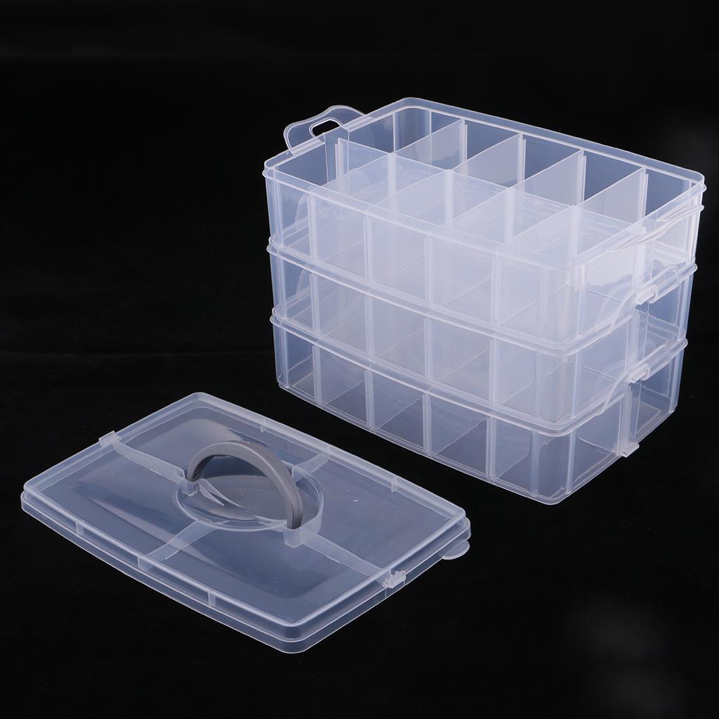 2x3 Layer 30 Slots Plastic Jewelry Tool Box Beads Holder Storage Box Organizer