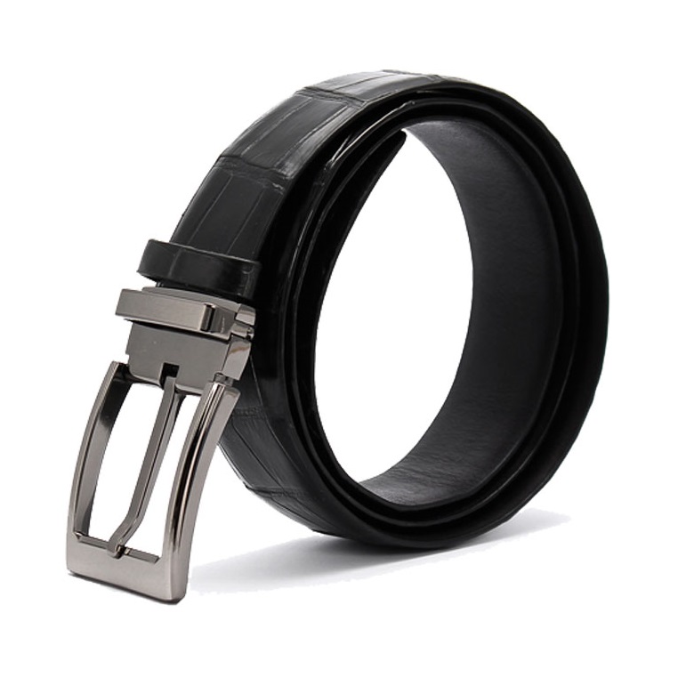 Thắt lưng nam da cá sấu Huy Hoàng đầu kim 3,5P màu đen, nâu đất, vàng bò, nâu đỏ HT4213-14-15-33