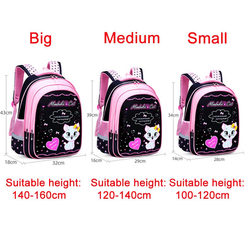 Cô Gái Dễ Thương Trường Túi Trẻ Em Sơ Cấp Ba Lô Mèo Hoạt Hình In Hình Công Chúa Schoolbag Chỉnh Hình Trẻ Em Bookbags