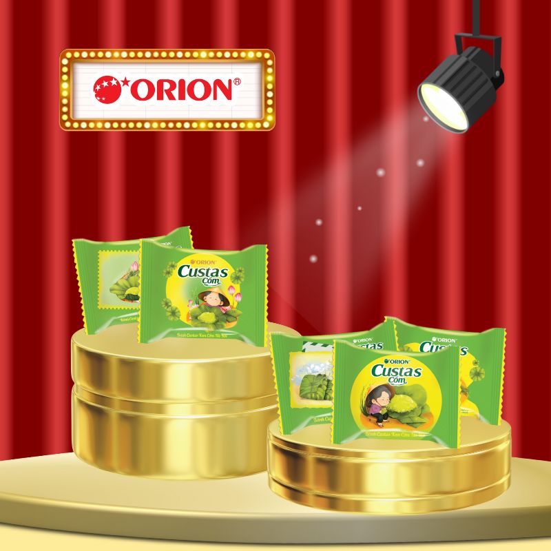 Hộp 12 gói bánh Orion CUSTAS 12P vị CỐM Hà Nội (282G)