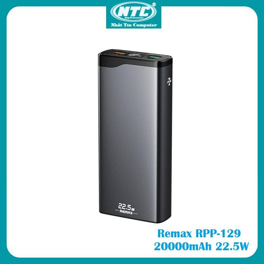 Pin sạc dự phòng Remax RPP-129 20000mAh sạc nhanh QC3.0 max 22.5W, Type-C PD 18W - Hàng Chính Hãng