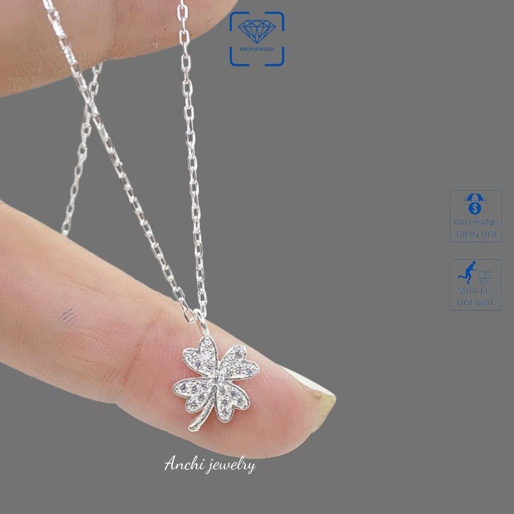 Dây chuyền nữ cỏ 4 lá nữ bạc nguyên chất đeo không đen - Anchi jewelry, quà 8 3