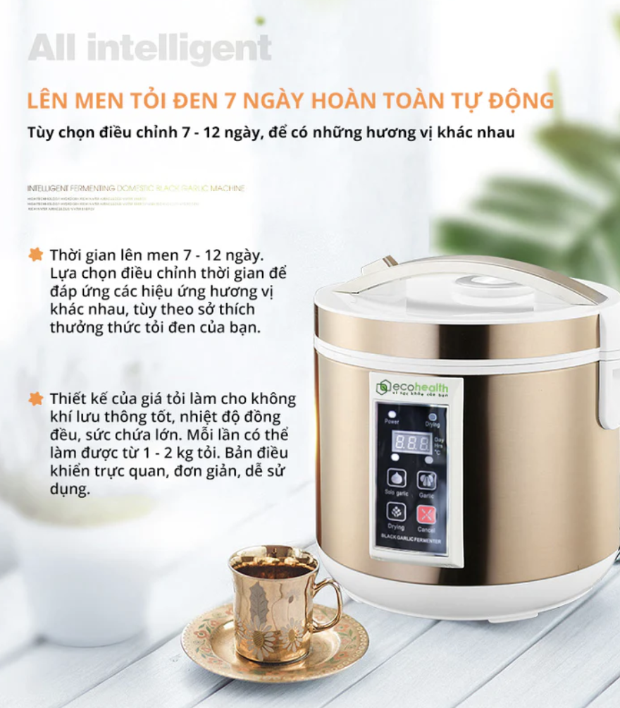 Máy Làm Tỏi Đen SNAPBEE Eco-Health Công Suất Làm 1-2 Kg/Lần, Thời Gian Ủ 7-9 Ngày - Hàng Chính Hãng