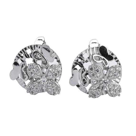 Bông Tai Nữ Bạc 925 Danny Jewelry Xi Bạch Kim Đính Đá CZ NI4GZ016