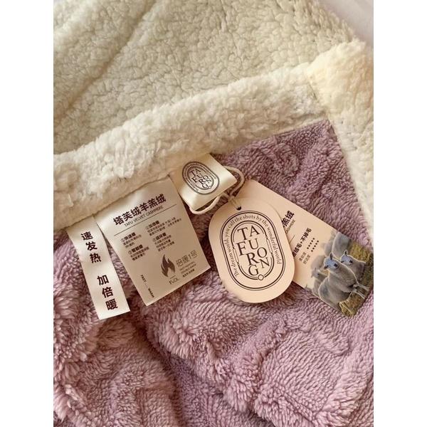 Chăn cừu Tafurong Chăn lông cừu cuộn siêu giữ nhiệt,mặt lông cừu mêm mại