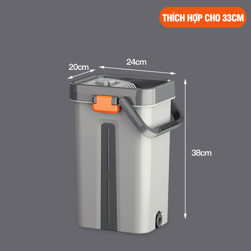 Bộ Cây Lau Nhà KITIMOP SM33 PRO - Thùng Lau Nhà Tự Vắt Thông Minh, Chổi Lau Nhà Xoay 360 Độ, Lau Sàn Làm Sạch